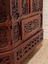 Load image into Gallery viewer, George Zee Style Mid-Century Asian Heavily Hand Carved Flip Top Dry Bar Cabinet
