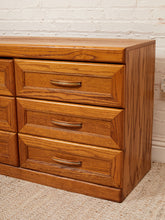 Load image into Gallery viewer, Oak 9 Drawer Dresser