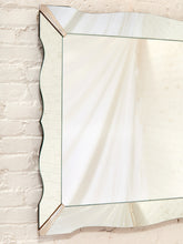Load image into Gallery viewer, Large Art Deco Scalloped Etched Wall Mirror