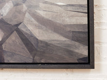 Load image into Gallery viewer, Faceted Cliff Large Geometric Abstract Landscape in Gray and White