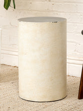 Load image into Gallery viewer, Plinth Cream Cylindrical Pedestal Side Table