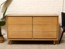 Load image into Gallery viewer, Blonde 6 Drawer Mid Century Dresser