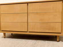 Load image into Gallery viewer, Blonde 6 Drawer Mid Century Dresser