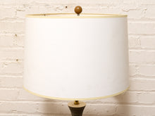 Load image into Gallery viewer, Ribbed Gourd Mid Century Table Lamp with Brass Base and White Drum Shade