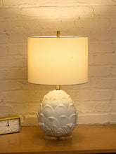 Load image into Gallery viewer, Pineapple White Ceramic Table Lamp with Drum Shade