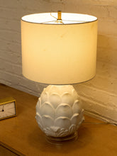 Load image into Gallery viewer, Pineapple White Ceramic Table Lamp with Drum Shade