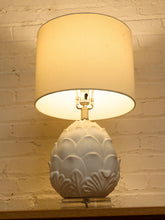 Load image into Gallery viewer, Pineapple White Ceramic Table Lamp with Drum Shade