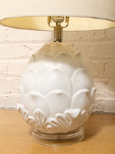 Load image into Gallery viewer, Pineapple White Ceramic Table Lamp with Drum Shade