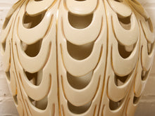Load image into Gallery viewer, Scallop Glow White Ceramic Table Lamp with Tapered Shade
