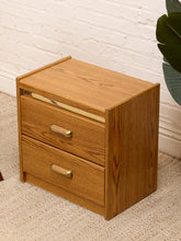 Load image into Gallery viewer, Boho Vintage Oak Nightstand