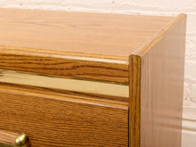Load image into Gallery viewer, Boho Vintage Oak Nightstand