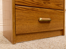 Load image into Gallery viewer, Boho Vintage Oak Nightstand
