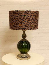 Load image into Gallery viewer, Green Vintage Lamp with Leopard Shade