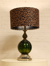 Load image into Gallery viewer, Green Vintage Lamp with Leopard Shade
