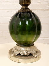 Load image into Gallery viewer, Green Vintage Lamp with Leopard Shade