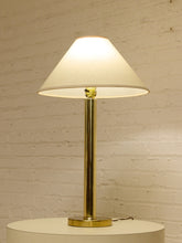 Load image into Gallery viewer, Brass Column Pair Table Lamp with Cream Shades