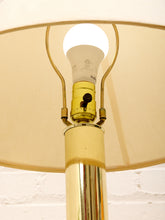 Load image into Gallery viewer, Brass Column Pair Table Lamp with Cream Shades
