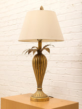 Load image into Gallery viewer, Brass Pineapple Table Lamp with Cream Shade