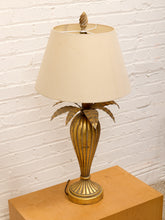Load image into Gallery viewer, Brass Pineapple Table Lamp with Cream Shade