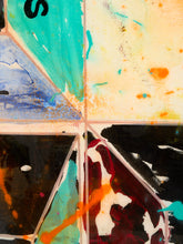 Load image into Gallery viewer, Oracle Grid Mixed Media Abstract Painting with Text and Geometric Forms by Julio De La Concha