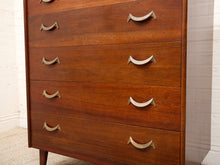 Load image into Gallery viewer, Mahogany Five Drawer Mid-Century High Boy Dresser