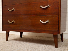 Load image into Gallery viewer, Mahogany Five Drawer Mid-Century High Boy Dresser
