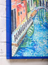 Load image into Gallery viewer, Venetian Canal Colorful Cityscape Print with Gondolas and Italian Architecture