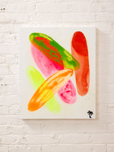 Load image into Gallery viewer, Neon Forms Contemporary Abstract Painting in Fluorescent Pink Orange and Lime Green by Julio De La Concha