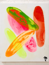 Load image into Gallery viewer, Neon Forms Contemporary Abstract Painting in Fluorescent Pink Orange and Lime Green by Julio De La Concha