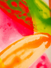 Load image into Gallery viewer, Neon Forms Contemporary Abstract Painting in Fluorescent Pink Orange and Lime Green by Julio De La Concha