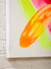 Load image into Gallery viewer, Neon Forms Contemporary Abstract Painting in Fluorescent Pink Orange and Lime Green by Julio De La Concha