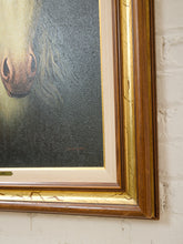 Load image into Gallery viewer, Horse Oil Painting Print on Canvas Framed Vintage