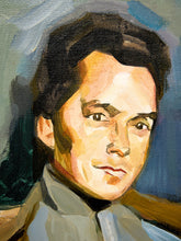 Load image into Gallery viewer, Portrait with Red Ribbon Figurative Painting of Seated Figure with Book