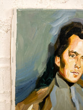 Load image into Gallery viewer, Portrait with Red Ribbon Figurative Painting of Seated Figure with Book