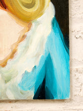 Load image into Gallery viewer, Woman in Blue Dress with White Lining Original Painting