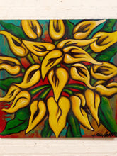 Load image into Gallery viewer, Golden Heliconia by Jaime Ochoa Bold Tropical Floral Painting in Yellow Green and Red