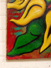 Load image into Gallery viewer, Golden Heliconia by Jaime Ochoa Bold Tropical Floral Painting in Yellow Green and Red