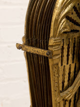 Load image into Gallery viewer, Antique 1930s Brass Folding Fan Fireplace Screen with Classical Figural Motif