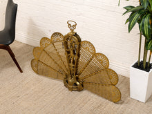 Load image into Gallery viewer, Antique 1930s Brass Folding Fan Fireplace Screen with Classical Figural Motif