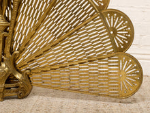 Load image into Gallery viewer, Antique 1930s Brass Folding Fan Fireplace Screen with Classical Figural Motif