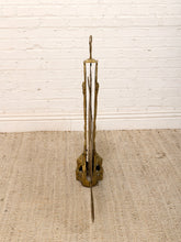 Load image into Gallery viewer, Antique 1930s Brass Folding Fan Fireplace Screen with Classical Figural Motif