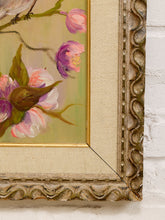 Load image into Gallery viewer, Songbirds & Blossoms Framed Floral Bird Painting with Lavender Peonies