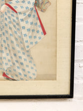 Load image into Gallery viewer, JAPANESE MEIJI PERIOD (1868–1912) "GEISHA WITH UMBRELLA" GOUACHE OIL ON SILK, FRAMED