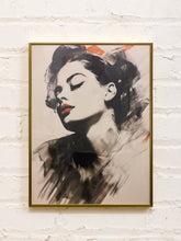 Load image into Gallery viewer, Girl with Bow Charcoal Art Print