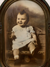 Load image into Gallery viewer, Portrait in Oval Antique Framed Convex Glass Baby Portrait