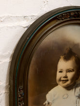 Load image into Gallery viewer, Portrait in Oval Antique Framed Convex Glass Baby Portrait