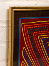 Load image into Gallery viewer, Vintage Framed Traditional Geometric Multi-Layer Reverse Appliqué Folk Art Textile