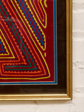 Load image into Gallery viewer, Vintage Framed Traditional Geometric Multi-Layer Reverse Appliqué Folk Art Textile