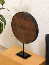 Load image into Gallery viewer, Drum Stand Round Wood Accent Sculpture on Pedestal Base