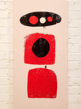 Load image into Gallery viewer, Orbit Totem Minimal Abstract Print in Red Black and Cream